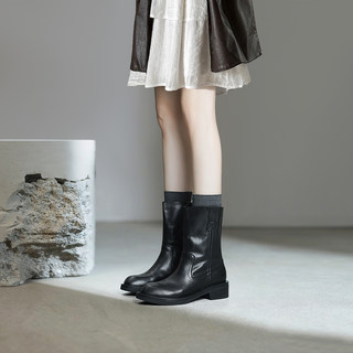 The Treasure of the Store! Super Comfortable and Slimming 25Ss Retro Genuine Leather Chelsea Short Boots for Women, British Style Mid-Heel Martin Boots