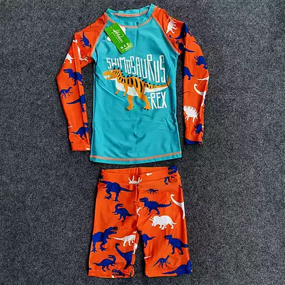Boy long sleeve swimsuit two-piece set boy child sunscreen surf suit cute dinosaur baby swimsuit
