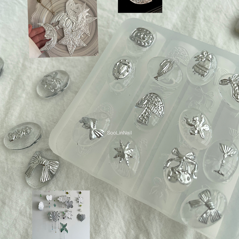 Soolinnail Original Foil Painting Nail Art Mold Niche Nail Art Swallow Mushroom Angel Ultra-Thin Mold