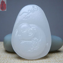 Buddha pendant female natural Afghan White Jade Buddha Jade female jade necklace pendant Hanfu jade pendant Hanfu jade pendant