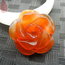 Natural Manau Rose Flower Jade Pendant Pendant Female jade jade jade Jade Pendant Jade Pendant Sweater Chain Jade Pendant