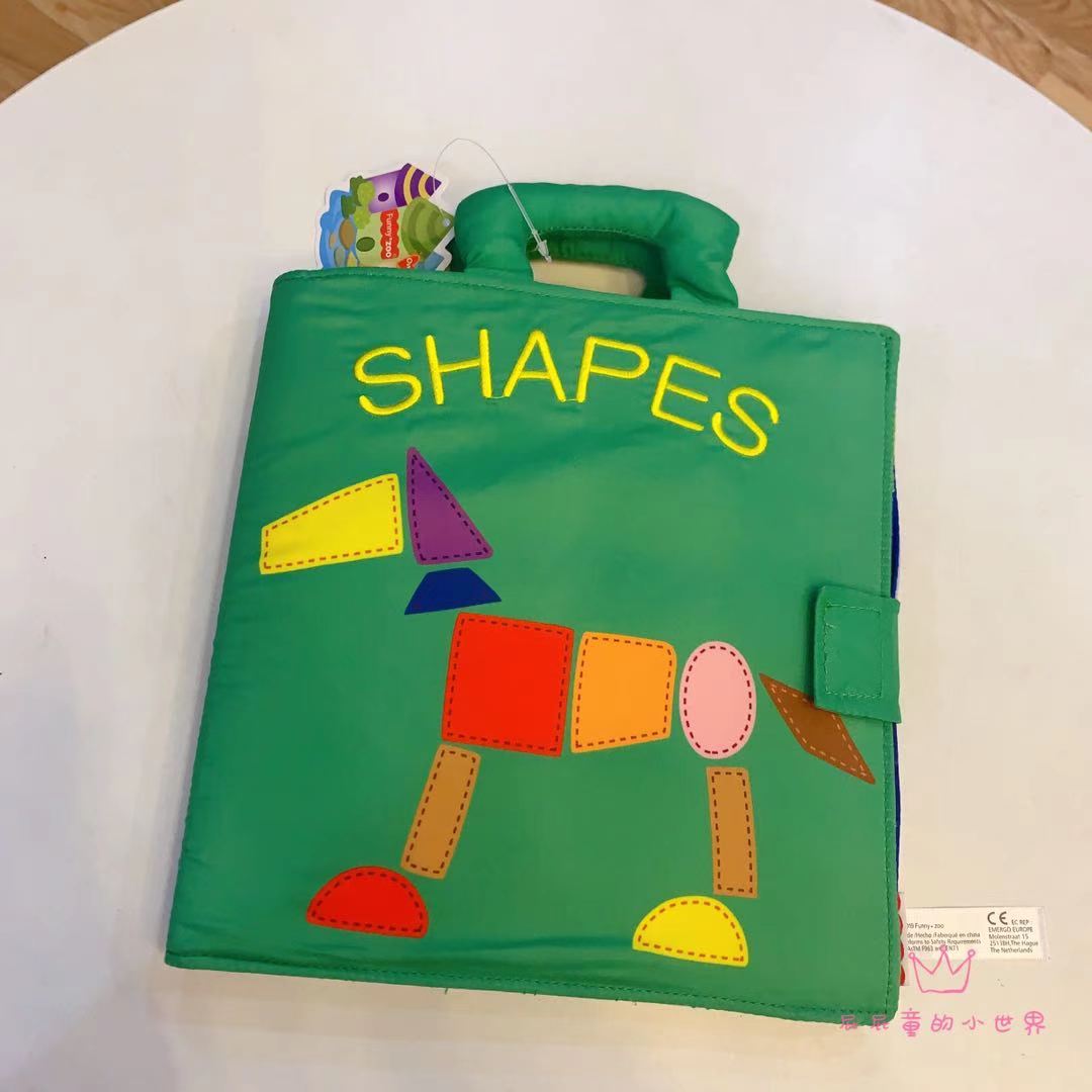 Funny tangram puzzle shape pairing early education cloth book puppy animal cloth book educational toy oversized cloth book