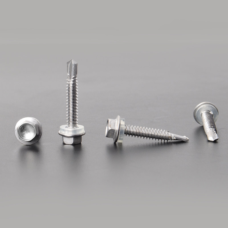 Stainless steel hexagonal drill tail screw 410 self-tapping self-drilling M5 color steel tile screw swallow tail goose tail phoenix tail high strength