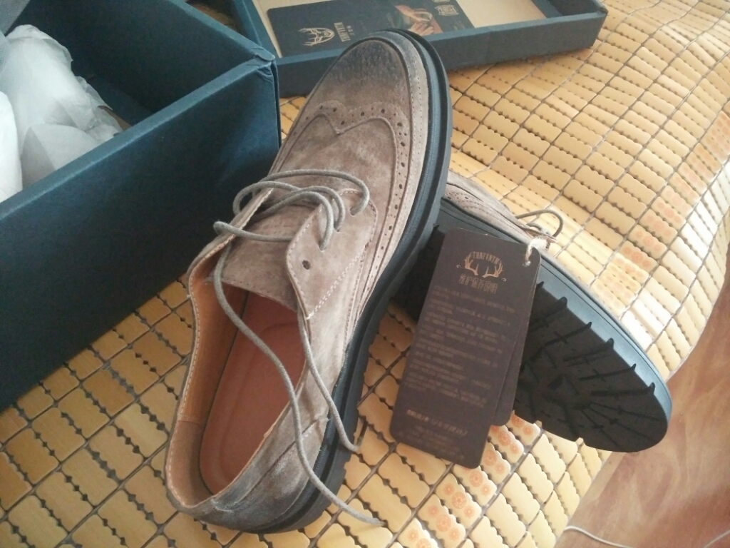 英伦复古厚底增高布洛克男鞋怎么样有用吗，母女俩使用一个月效果对比,第7张