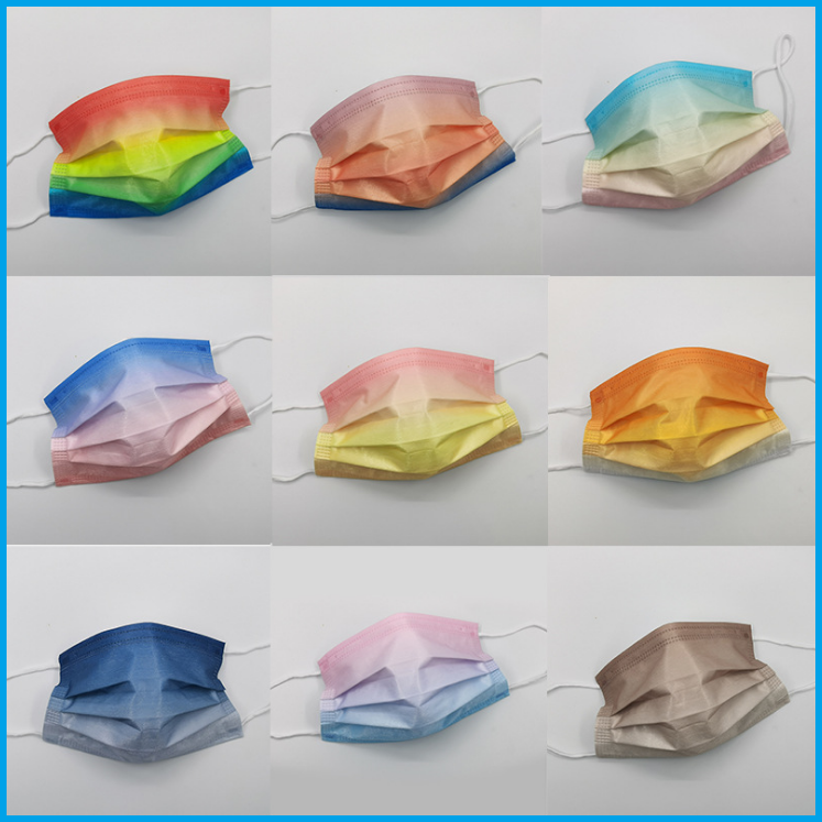 Gradual Layer Color Mask Gradual color Colorful Dreamy Rainbow Sugar Fruit Color Mix Humbling tone Nets Red Light Discoloration Mask