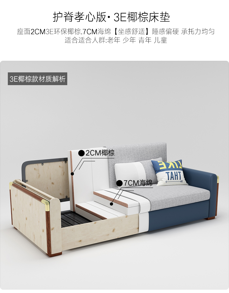 Dual-sử dụng gỗ đa chức năng gấp ghế sofa ngân sách phòng ngủ sinh hoạt có thể gập lại căn hộ nhỏ tiết kiệm không gian giường đôi - Ghế sô pha sofa