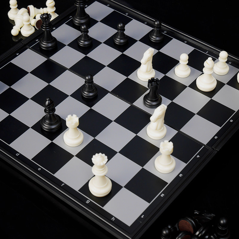 Chess UB AIA with magnetic folded chessboard suit students starter chess black and white pawn-Taobao
