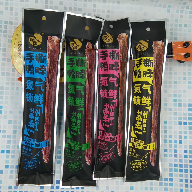 Chunky Fresh Taste Duck neck Torn Duck neck 55g * 10 original Taste Barbecue savory spicy notes with many provinces