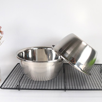 Food grade stainless steel egg beating basin Baking mixing bowl Salad bowl Kneading and baking basin Household deepening and thickening