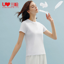 Three gun brand T-shirt women short sleeve 2021 spring and summer new products Xinjiang cotton cotton pure white sports half sleeve base shirt