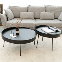 Nordic Danish round tea few simple iron industry wind room creative furniture light luxury loft black small round table