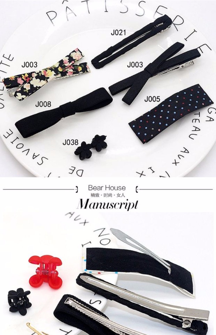 Kẹp tóc đen từ đầu clip trang trí đầu clip phụ kiện tóc dành cho người lớn Liu Haifa clip tóc mùa xuân clip nhỏ bên clip bờm tóc