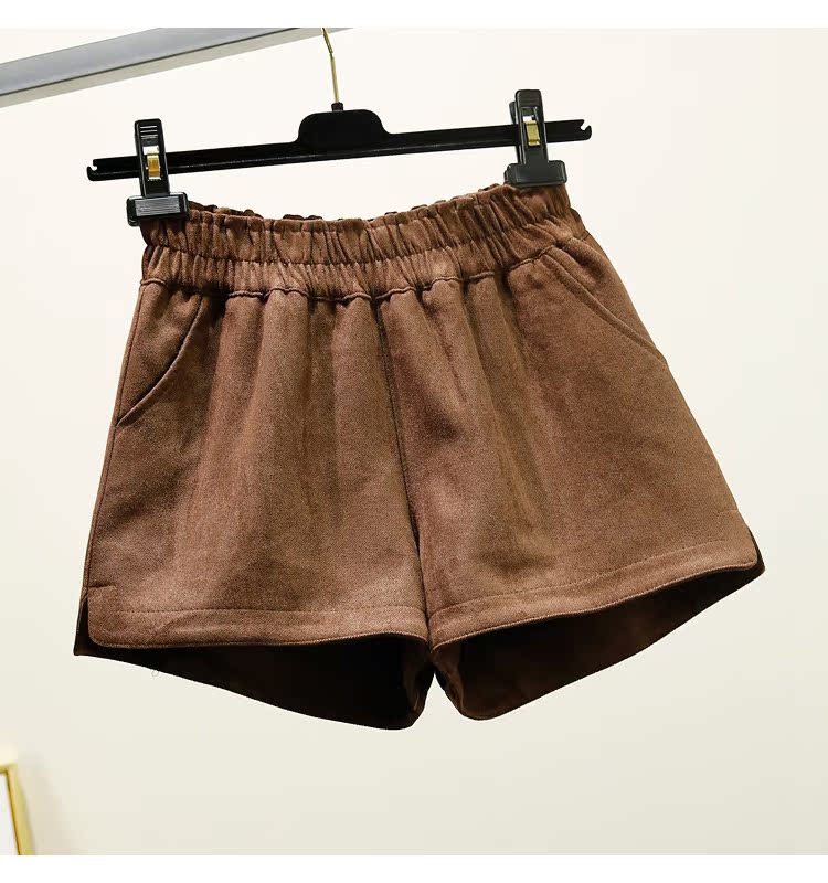 Quần short thun eo nữ mùa thu đông 2018 phiên bản mới của Hàn Quốc mặc quần bốt mỏng quần lửng ống rộng đầu thu quần short jean nữ giá rẻ