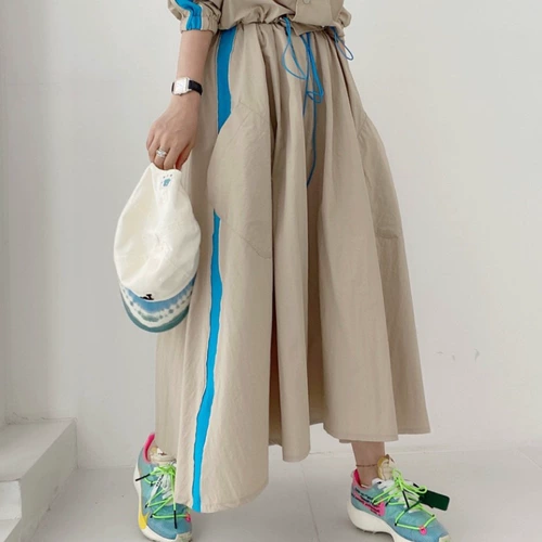 Tide, короткий лонгслив, дизайнерская куртка, юбка, комплект, на шнурках