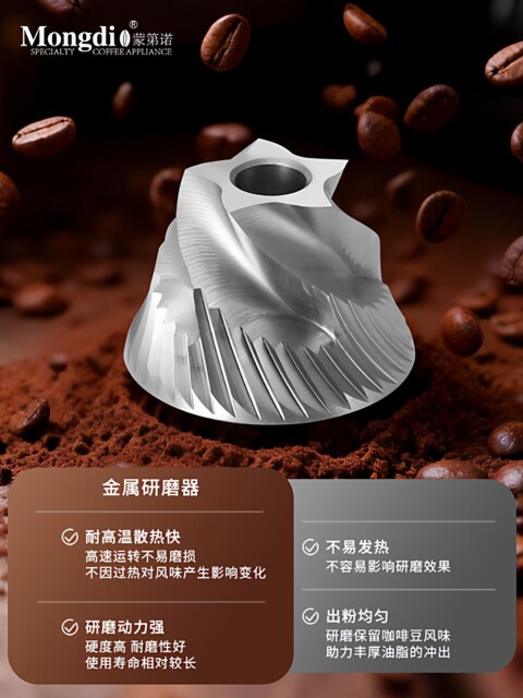 Mongdio Electric Coffee Grinder Steel Core Coffee Bean Grinder Italian Hand Grinder Coffee Machine Hand Brewing Grinding Tool