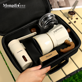 Mongdio Double-Valve Moka Pot Set Portable Coffee Maker Business Gift Moka Coffee Pot Combination Gift
