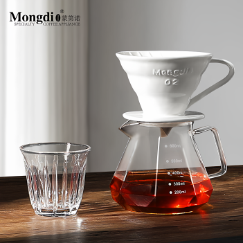 Mongdio Coffee Filter Cup Ceramic Coffee Filter V60 Hand-Brewed Coffee Set Drip Funnel Sharing Pot