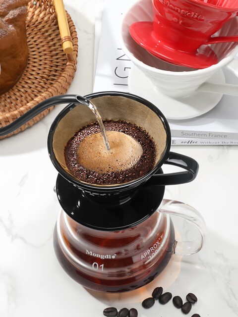 Mongdio Coffee Filter Cup Ceramic Coffee Filter V60 Hand-Brewed Coffee Set Drip Funnel Sharing Pot