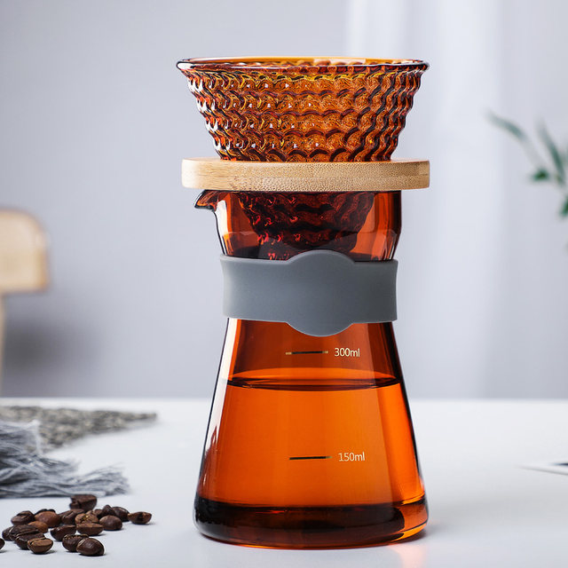 Strawberry Coffee Filter Cup, Heat-Resistant Glass Cup, Hand-Brewed Coffee Set, Sharing Pot, Drip Filter, Conical Filter Cup