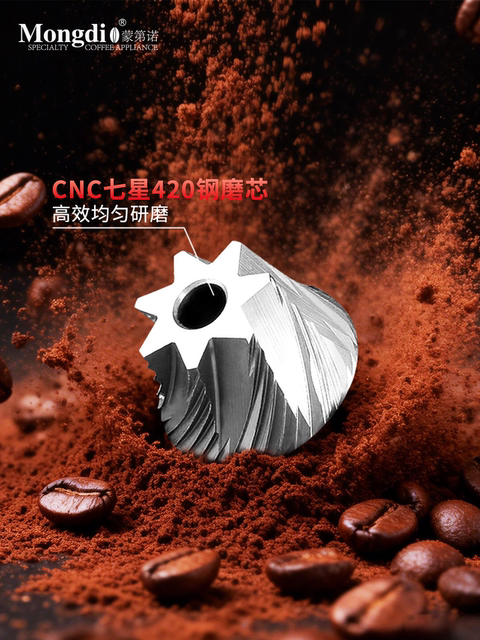 Mongdio Manual Coffee Grinder for Home Use, Italian-Style Hand Grinder, Seven-Star Steel Core Coffee Bean Grinder, Small Size