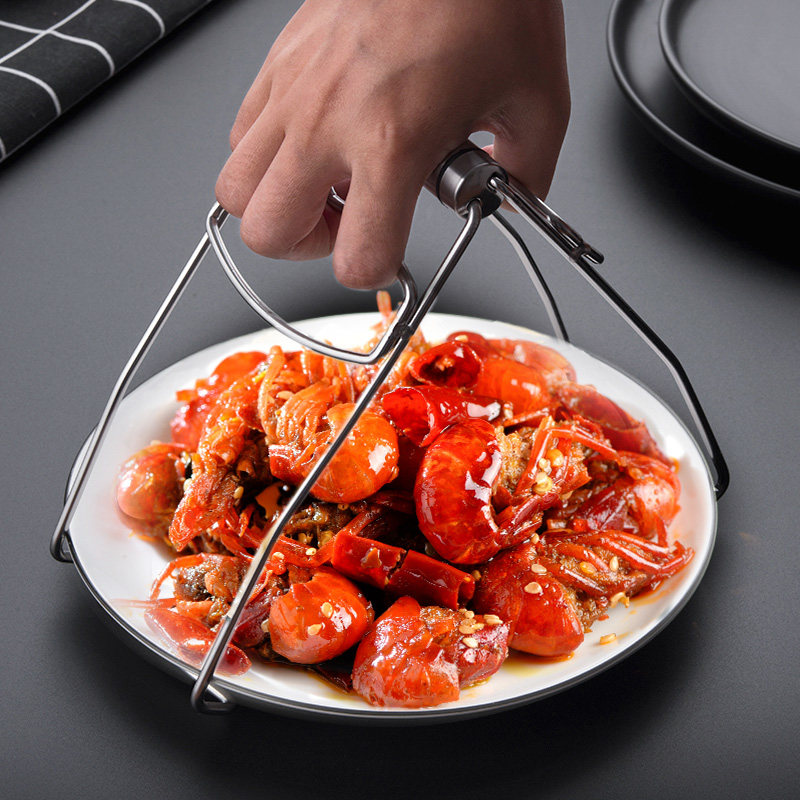 Anti-burn holder Stainless Steel Steamed Vegetables Fetch Bowls Instrumental Clips Plate Clips Casserole Pan Non-slip Taking Bowl Clips Kitchen Small Tools