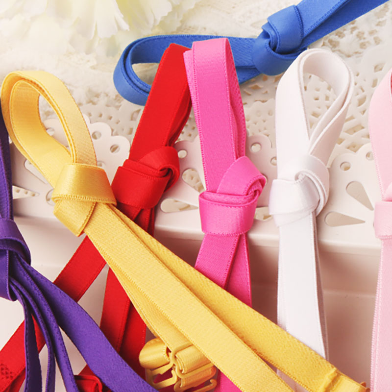 Candy white elastic lingerie shoulder strap anti - slip sexy bra black 1 0CM fine band purple narrow