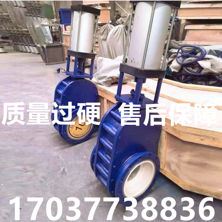 Z644TC pneumatic ceramic double gate valve Pneumatic ceramic plugboard valve Pneumatic dust discharge discharge valve plugboard door DN65