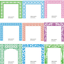 Film and television wall gallery Hollow partition screen flower grid pvc ceiling Chinese European entrance decoration