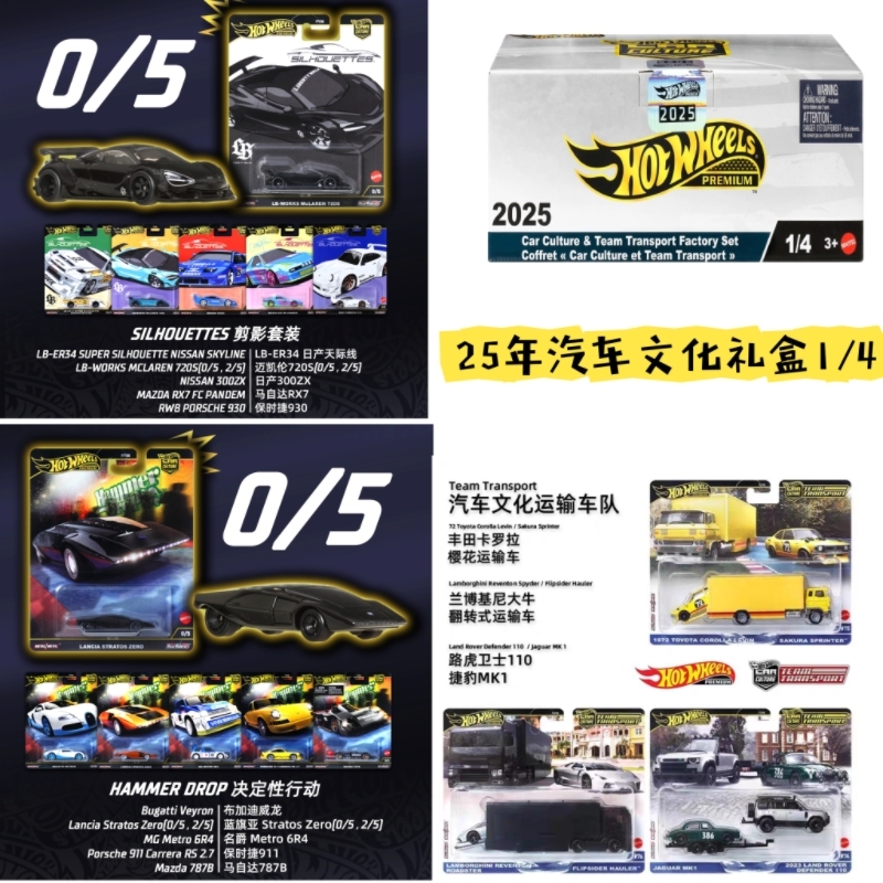 Hot Wheels Car Culture 2025 Gift Box Bugatti Veyron Mazda 787B Includes No. 0 Hidden Alloy Car