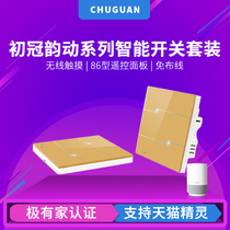 Initial crown-free wiring switch intelligent wireless touch switch 86 type remote control panel arbitrary paste single control variable dual control