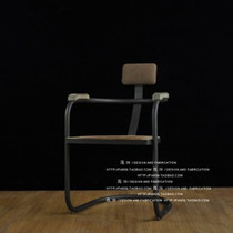 European-style wrought iron back chair American country solid wood bar chair soft style dining chair casual and comfortable stool