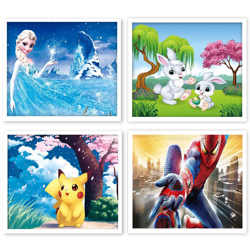 Pupil diamond stickers full diamond children diamond embroidered cartoon bedroom simple point diamond painting 40cm 50A3 size