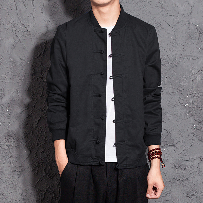 Spring Chinese style buckle large size men's baseball clothing spring and autumn jacket Chinese vintage men's casual Tang jacket