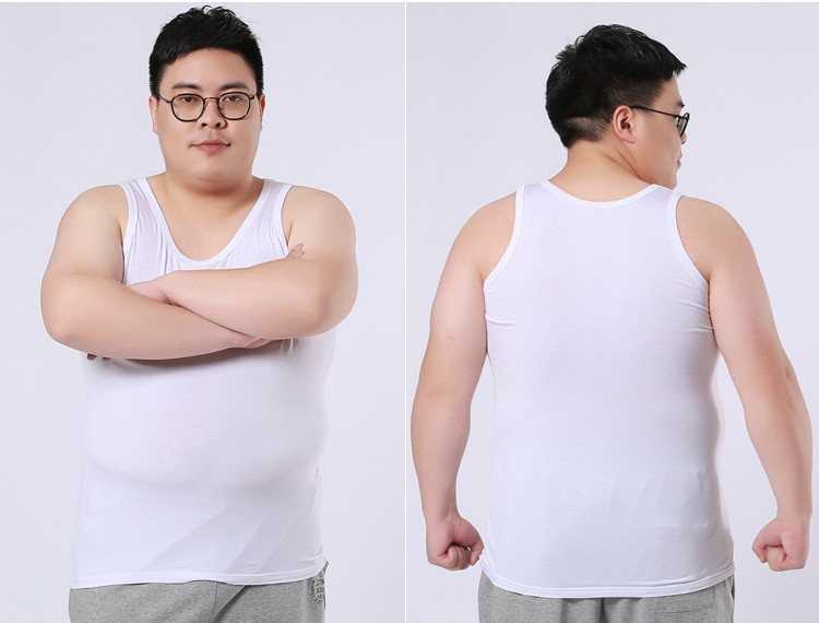 Của nam giới cotton kích thước lớn vest cộng với phân bón để tăng trung niên chất béo vest vest loose áo thêm lớn chất béo mùa hè áo thun ba lỗ