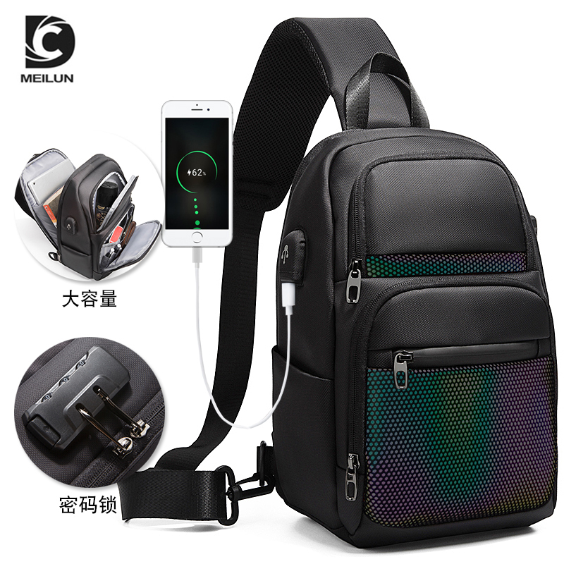 Men's Chest Bag Men's Shoulder Bag Large Capacity Casual Small Backpack Fashion Tide Brand Bag Summer Sports Messenger Bag