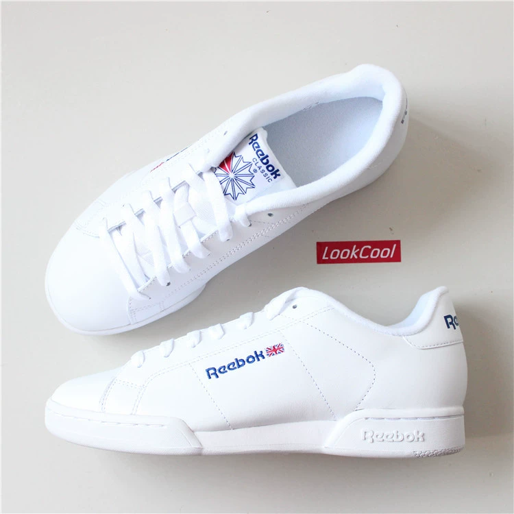 Reebok Classics NPC II Reebok cổ điển retro giày giản dị nam và nữ giày thể thao màu trắng 1354 - Dép / giày thường