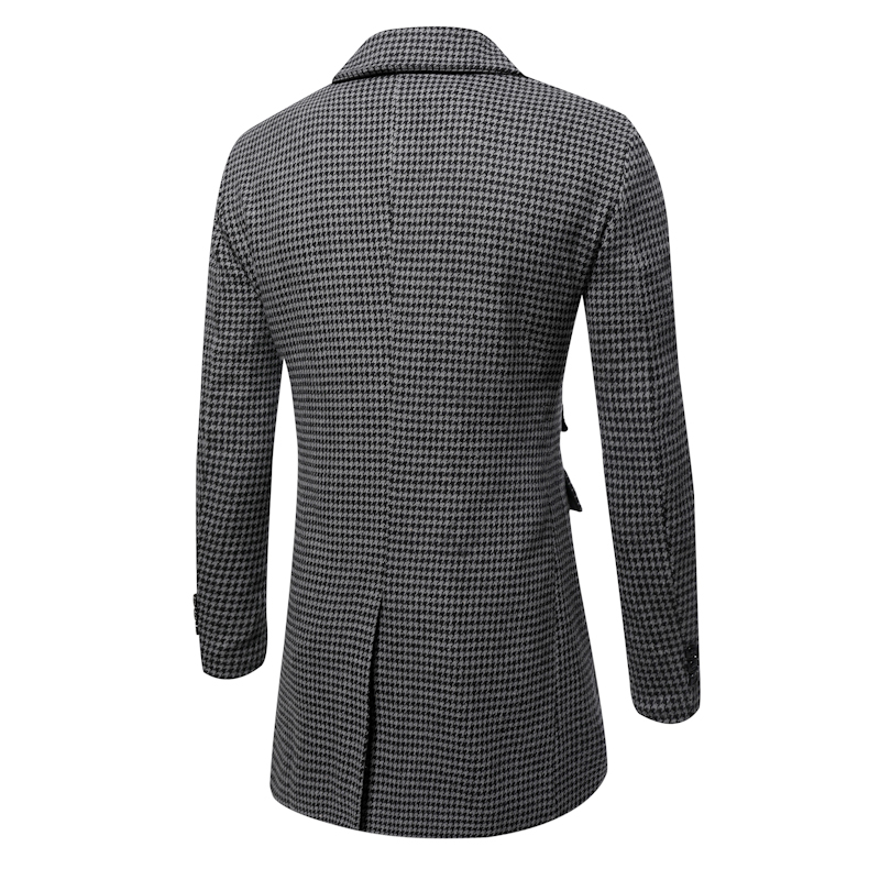 2022 Herbst/Winter Neue karierte bedruckte zweireihige Windjacke für Herren Casual Ni Coat_voghion.com
