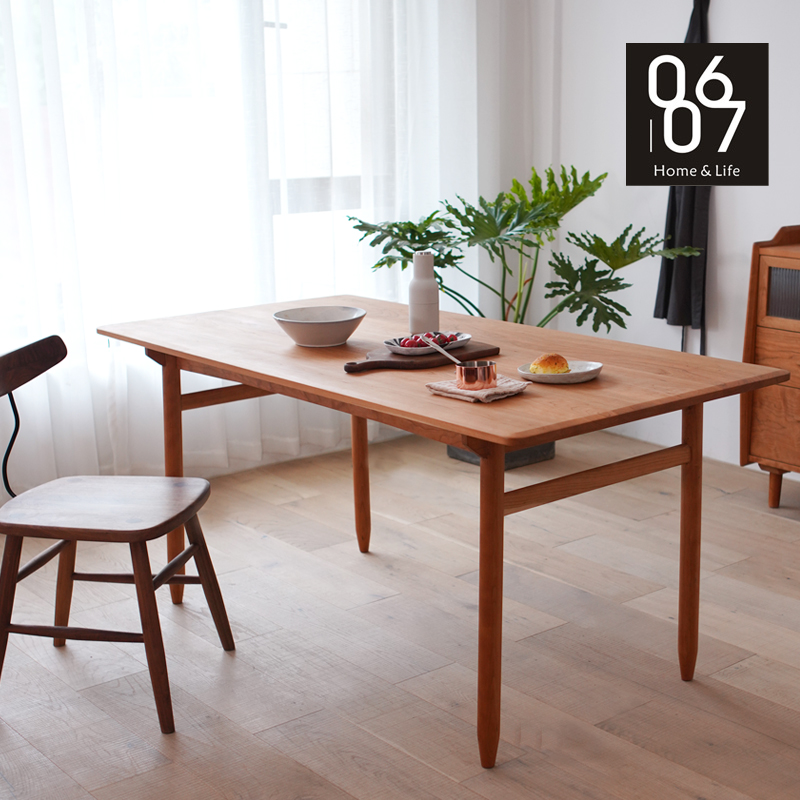 0607) Eatery Suspended Table) New Chinese Solid Wood Table Tea Table Cherry Wood Nordic Day Type Small Family Type Desk