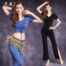 Belly dance clothing womens practice clothes 2021 new set of spring and summer beginner modal short-sleeved sexy thin plus size