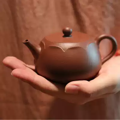 Handmade shopkeeper's self-retention model dust-free-Lotus Huanglongshan No. 5 mine bottom trough Qingyuan mine purple sand pot