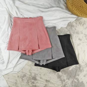 Irregular Slit High-Waisted A-Line Wide-Leg Hip-Hugging Slimming Anti-Exposure Half Skirt Shorts for Women in Autumn and Winter Plus Size