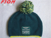 F1 Aston Martin Team 2021 Racing Knitted Hat Warm Wool Hat Autumn Winter Hair Ball Cold Hat