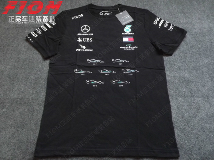 F1 Mercedes team Mercedes-Benz AMG 2020 championship short-sleeved commemorative T-shirt seven crown Tee racing suit