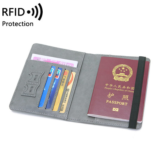 RFID anti-theft document bag, overseas travel passport protective cover, ticket holder, portable multi-functional card holder