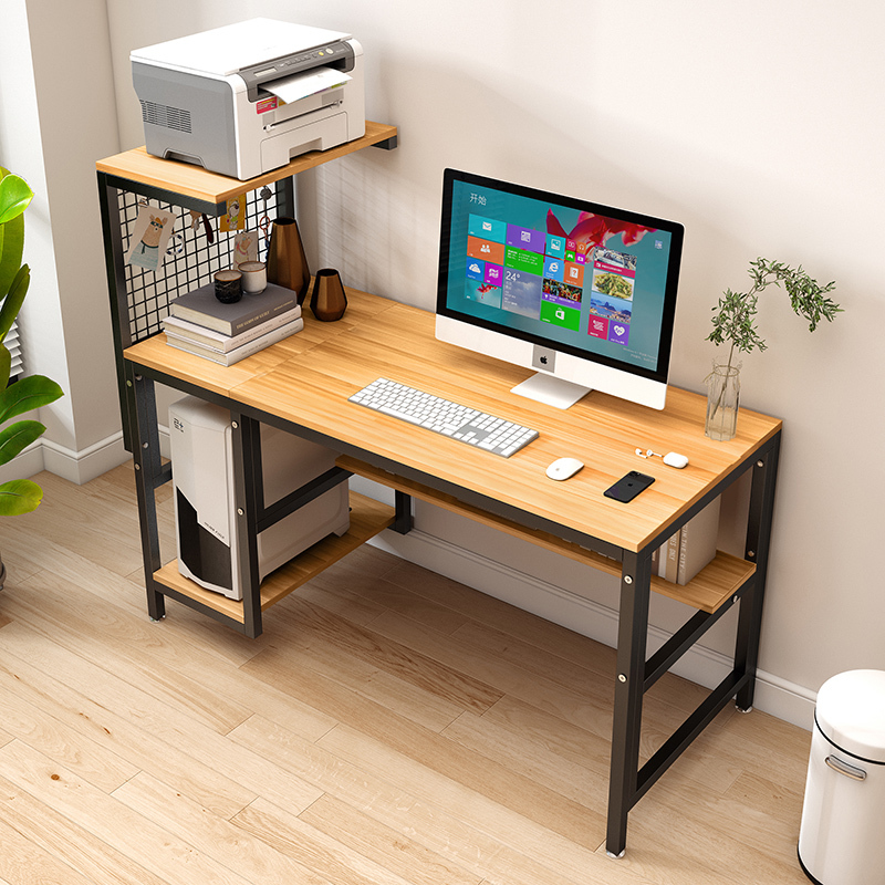 Desktop Computer Desk Bookshelf Integrated Small Apartment Printer Single Desk Design Office Game Desk Hole Board