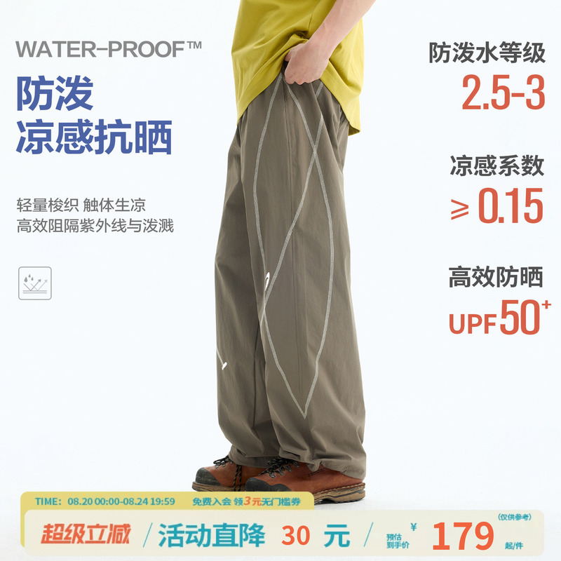 Mr. Jiangnan Newjnxs Sun-Protective Color-Block Hasselblad Line Casual Wide-Leg Pants Autumn Water-Repellent Work Pants for Men and Women