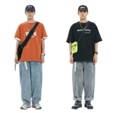 江南先生 Летние японские ретро штаны, прямые свободные джинсы, скейтборд, в корейском стиле