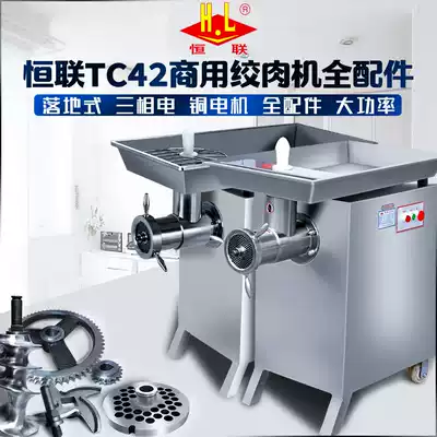 Original Henglian TC42A meat grinder Commercial large electric meat grinder Stainless steel knife orifice plate twisted dragon to send meat stick