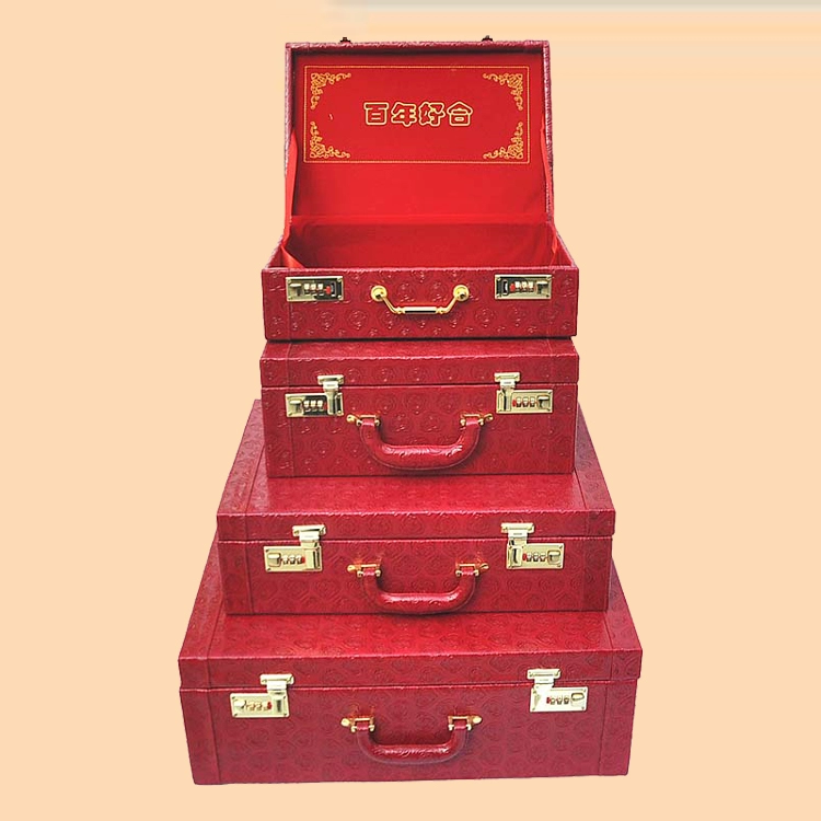 Hộp cưới vali đỏ vali cưới vali hành lý chính thức hộp áp lực hộp màu sắc hộp quà cưới của hồi môn hộp