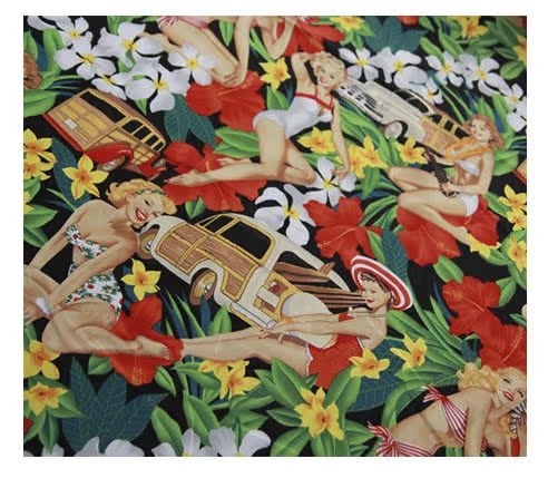 Handmade vải tự làm retro cotton in căng quần áo poplin vải đen bãi biển cô gái nửa giá vải tweet